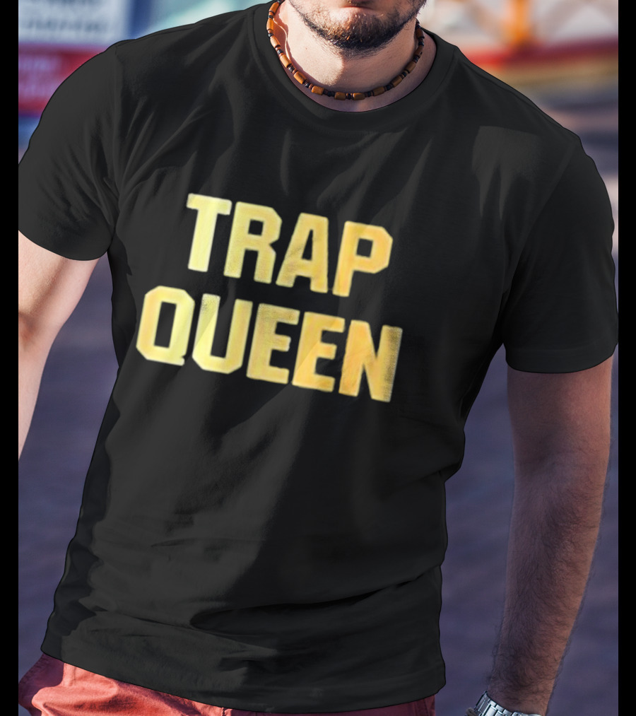 Graeme Barrett Trap Queen Bold Gold Text T-Shirt