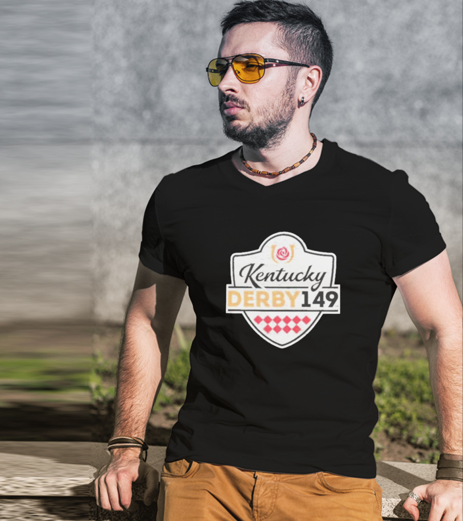 Kentucky Derby 149 Shield Logo Store 47 Black Premier Franklin T-Shirt