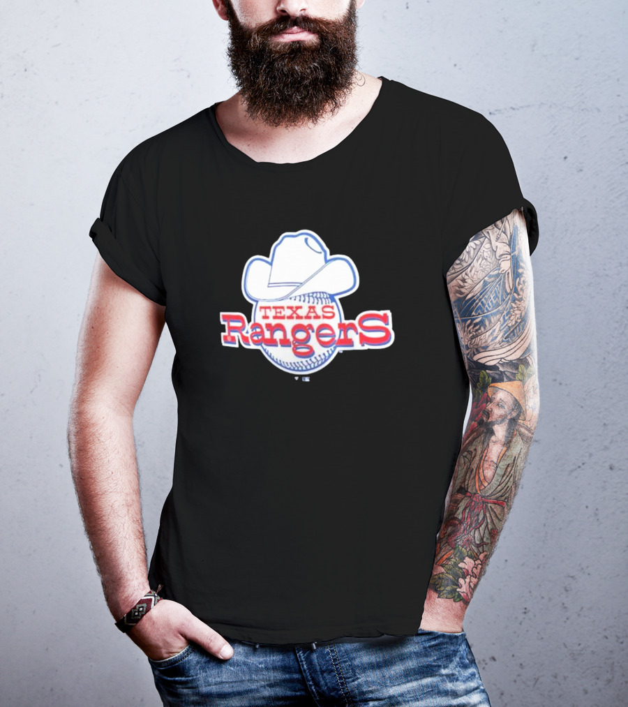 Texas Rangers Cooperstown Collection Cowboy Hat Baseball T-Shirt