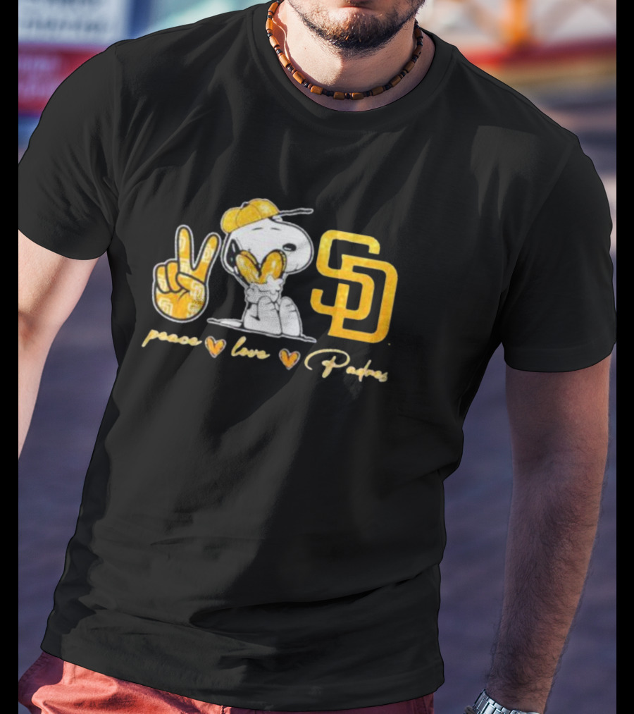 Peace Love Padres Snoopy San Diego Padres T-Shirt