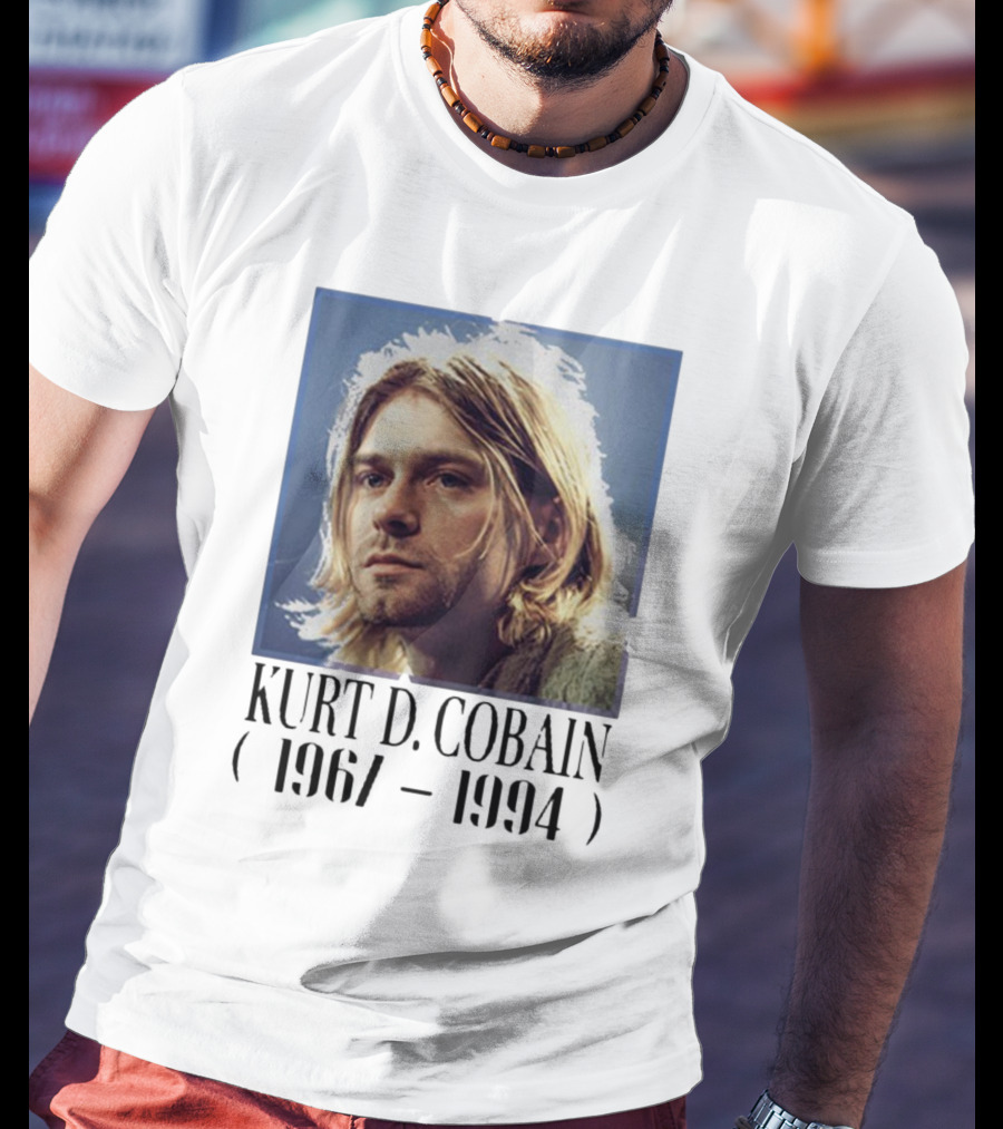 Vintage Kurt D. Cobain 1967-1994 Memorial Painting T-Shirt
