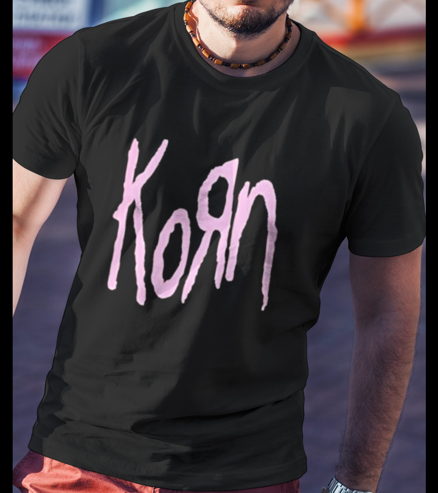 Korn Black And Pink Logo T-Shirt