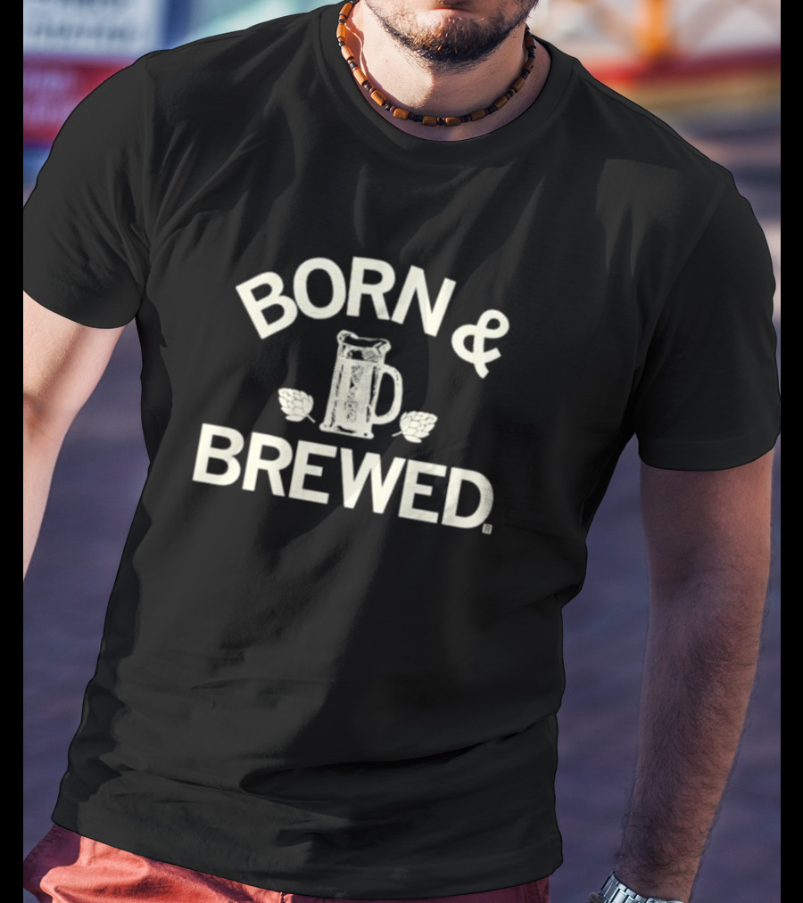 BORN And BREWED Raygun Beer Mug And Hops T-Shirt
