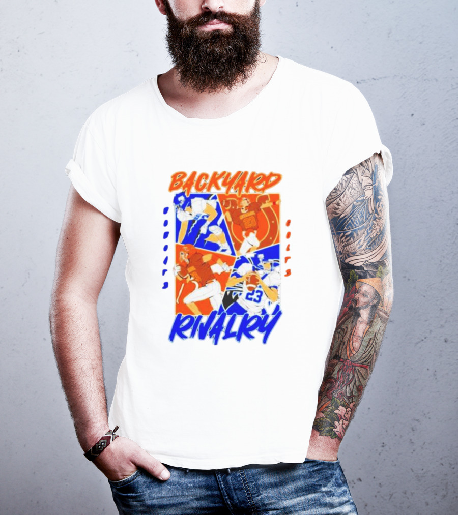 Backyard Rivalry Bobcats Colts Football Game Day Matchup T-Shirt