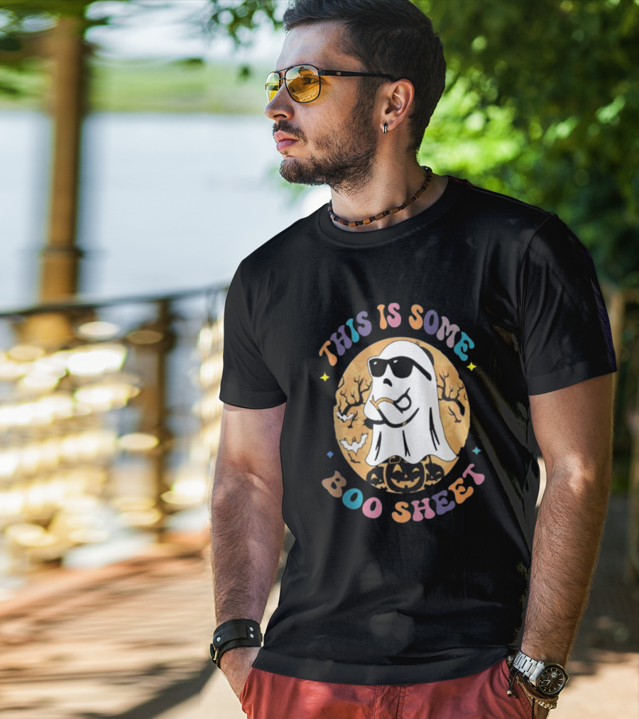 This Is Some Boo Sheet Ghost With Sunglasses And Pumpkins Halloween T-Shirt