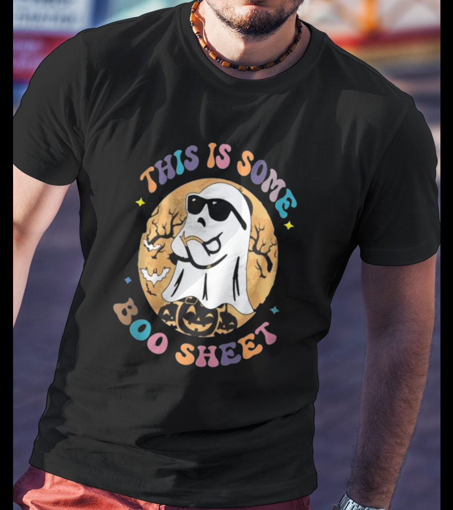 This Is Some Boo Sheet Ghost With Sunglasses And Pumpkins Halloween T-Shirt