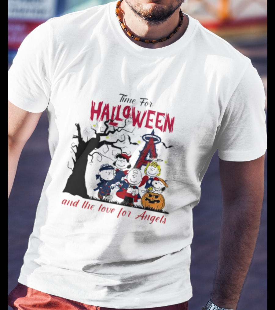 Time For Halloween And The Love For Angels With Festive Costumes And Jack-o'-Lantern T-Shirt