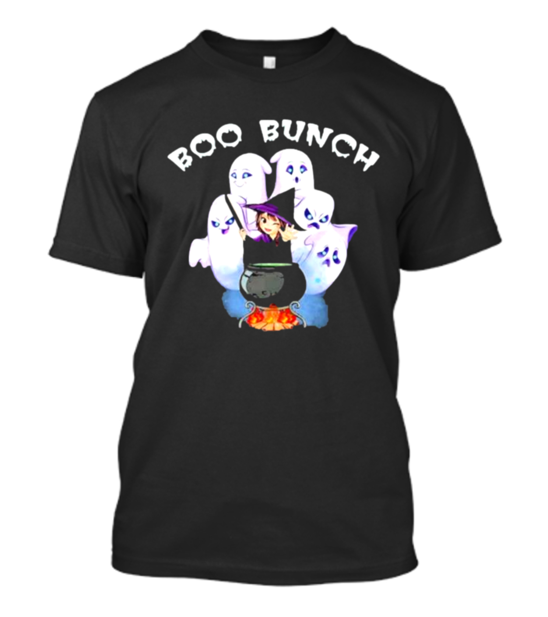 BibbidiBobiBoo Boo Bunch Halloween Ghosts And Witch Cauldron Scene T-Shirt
