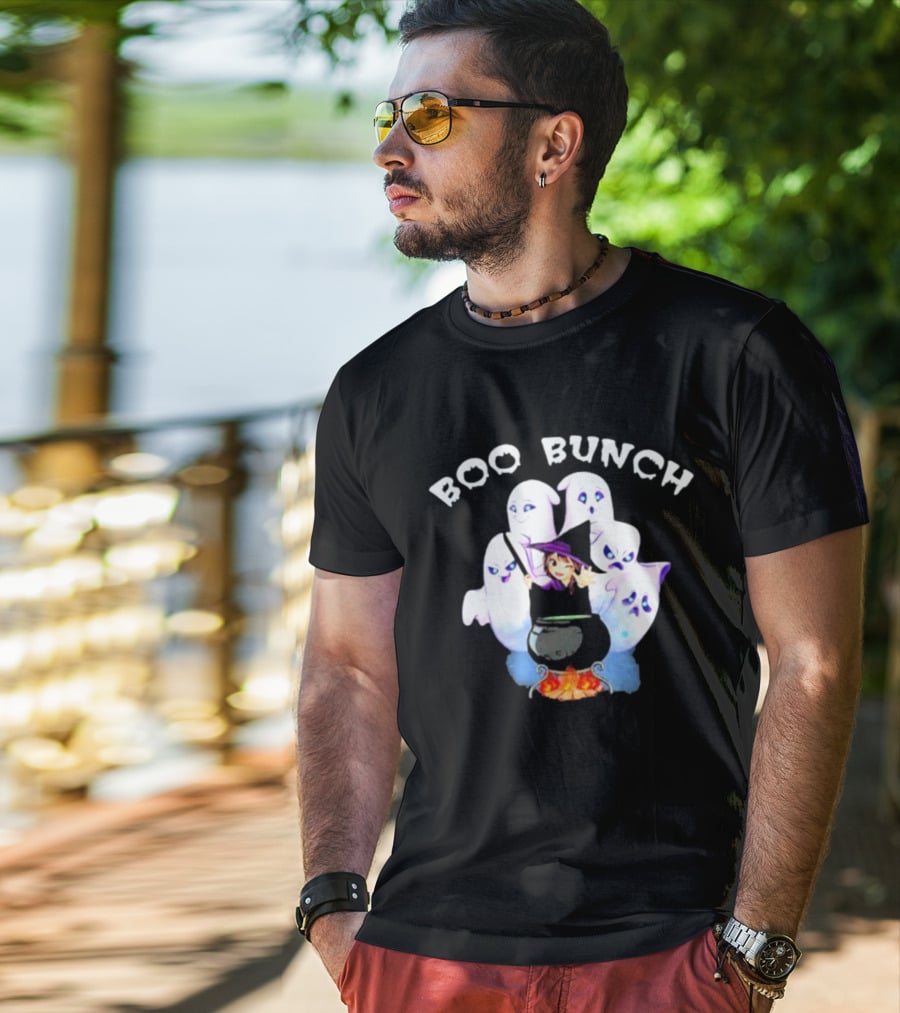 BibbidiBobiBoo Boo Bunch Halloween Ghosts And Witch Cauldron Scene T-Shirt