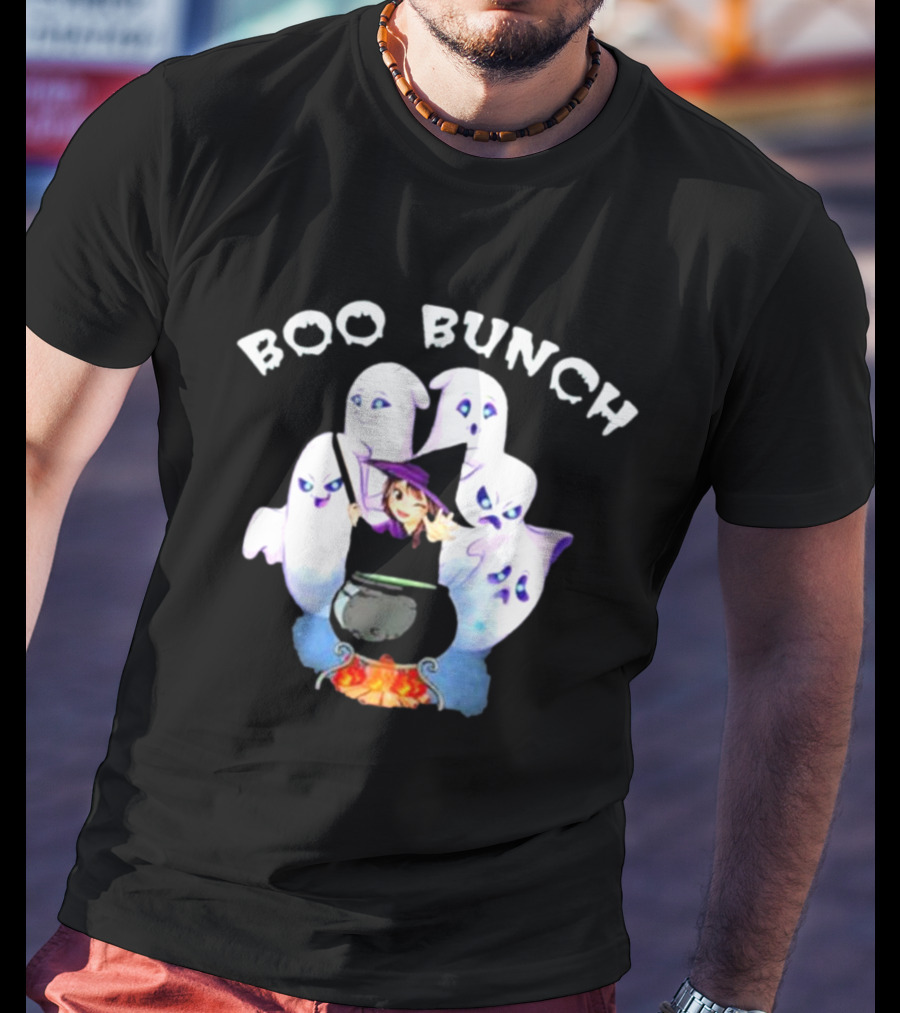 BibbidiBobiBoo Boo Bunch Halloween Ghosts And Witch Cauldron Scene T-Shirt