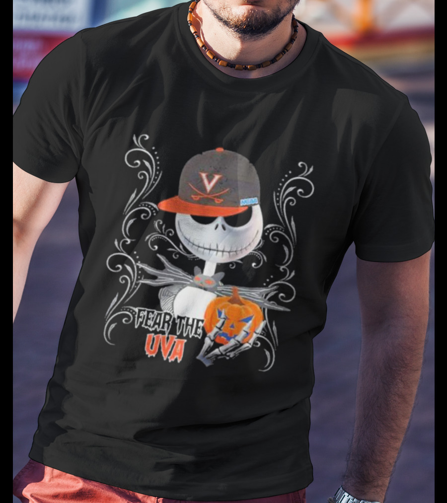 Jack Skellington Fear The UVA Virginia Cavaliers Pumpkin Halloween T-Shirt