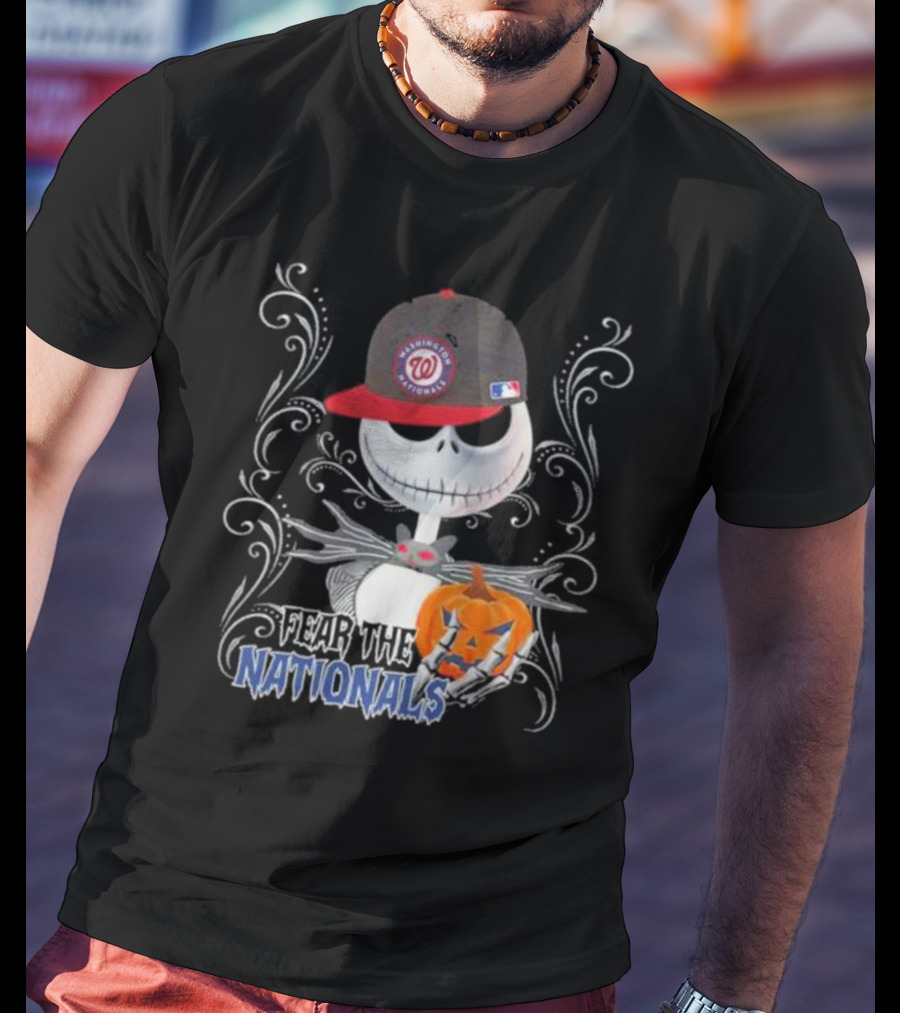 Jack Skellington Fear The Nationals Halloween Pumpkin Washington Nationals Hat T-Shirt