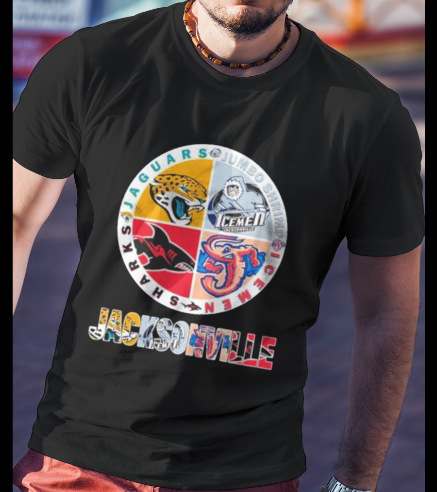 Jacksonville Jaguars Sharks Jumbo Shrimp Icemen T-Shirt
