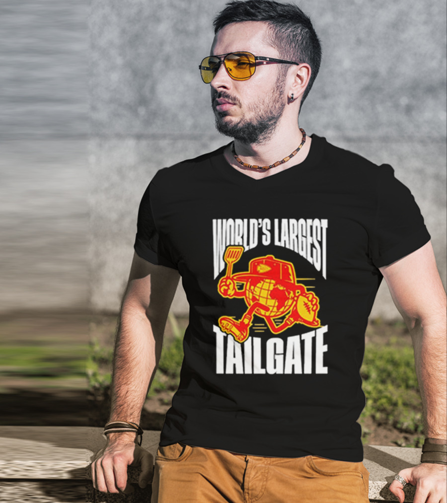 World's Largest Tailgate Football Globe And Spatula T-Shirt