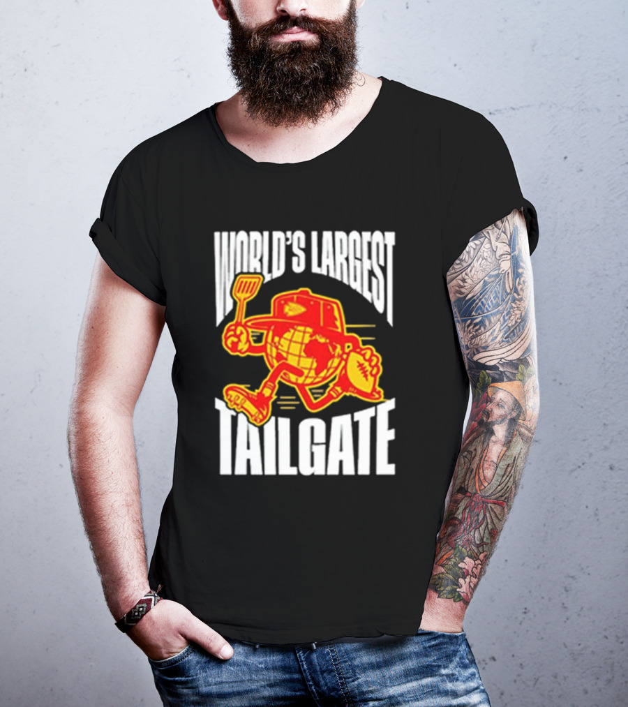 World's Largest Tailgate Football Globe And Spatula T-Shirt