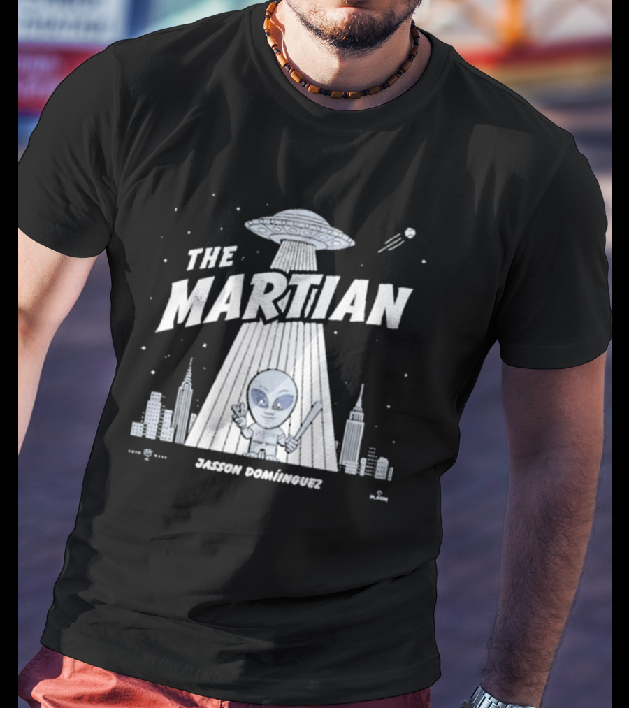 The Martian Jasson Dominguez Alien Spaceship New York Skyline T-Shirt