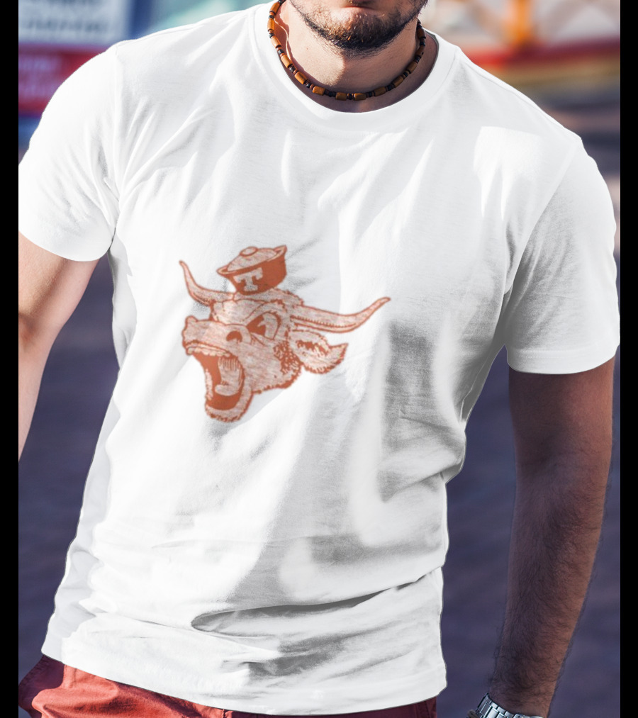Texas Longhorns Vintage Bevo Logo Texas Orange Franklin T-Shirt
