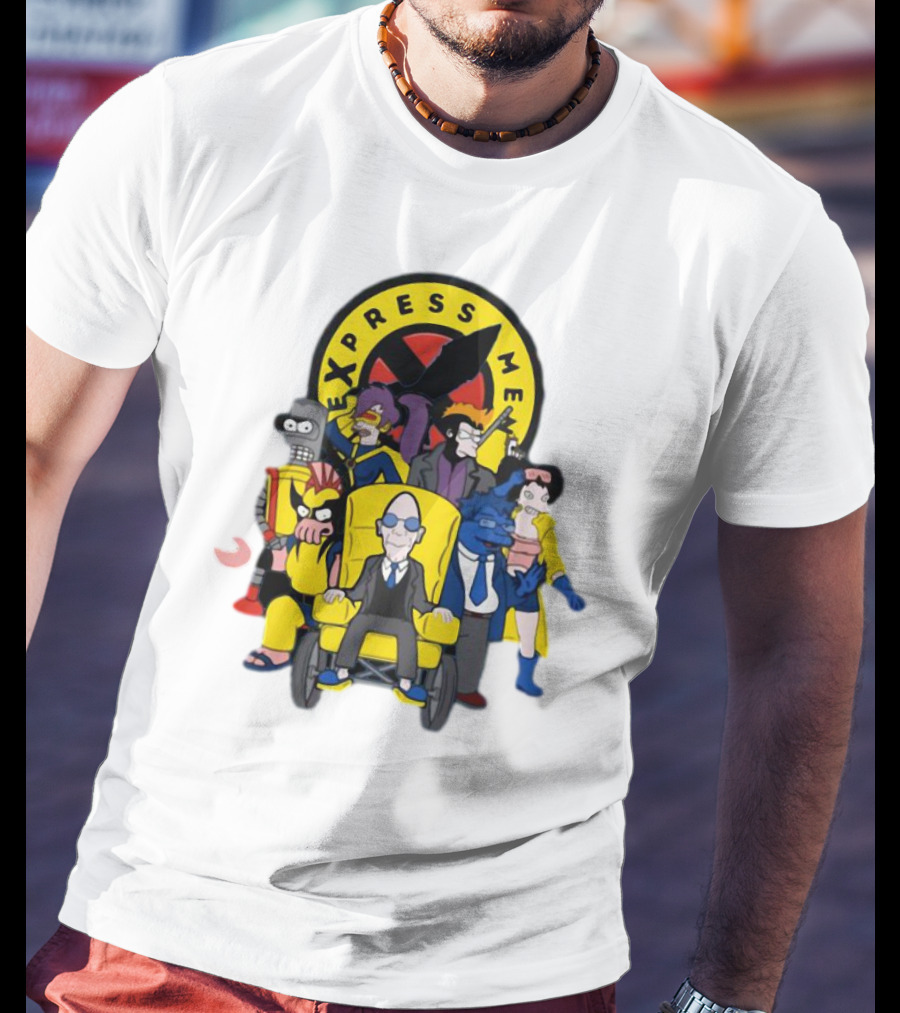 Express Men Futurama Meets X-Men Crossover Ensemble T-Shirt
