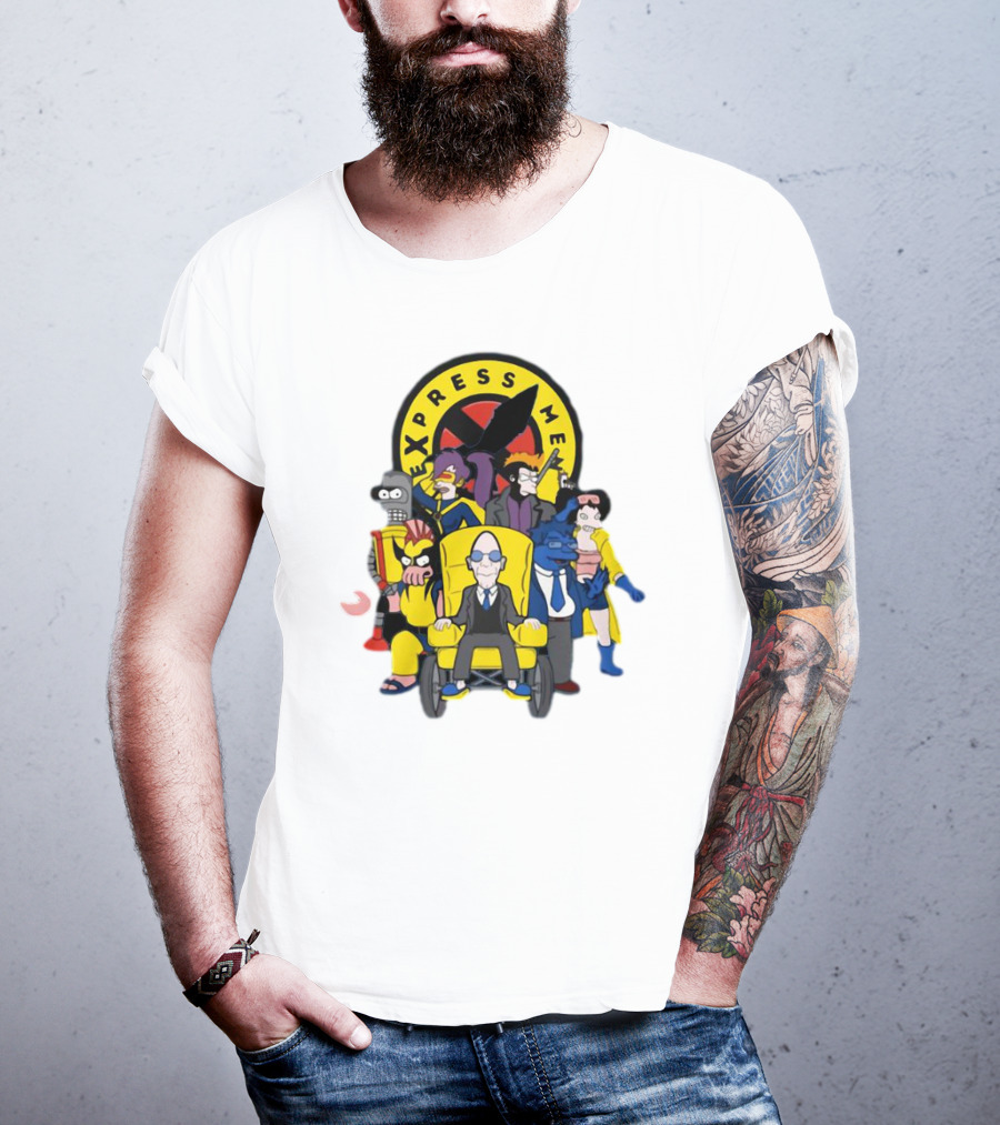 Express Men Futurama Meets X-Men Crossover Ensemble T-Shirt