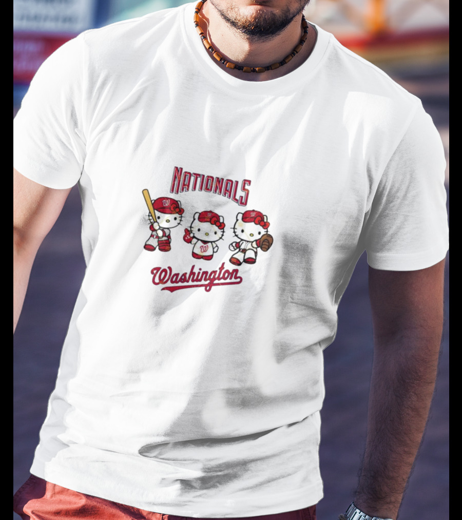Hello Kitty Washington Nationals Baseball Characters T-Shirt