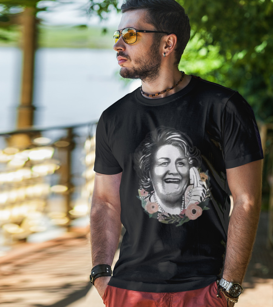 Nordacious Hyacinth With Floral Accents And Phone Gesture T-Shirt