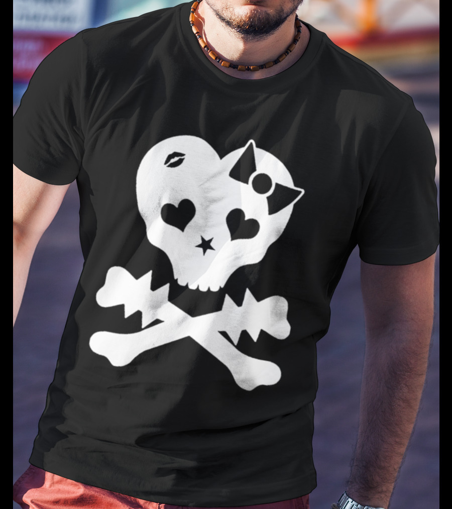 Punx N Kisses Twilight Skull Heart Bow Crossbones T-Shirt