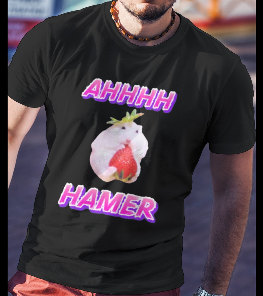 Ahhhh Hamer Strawberry Holding Hamer T-Shirt