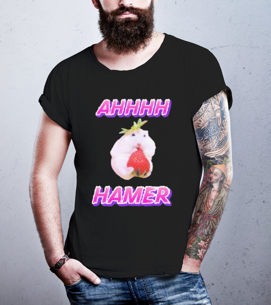 Ahhhh Hamer Strawberry Holding Hamer T-Shirt