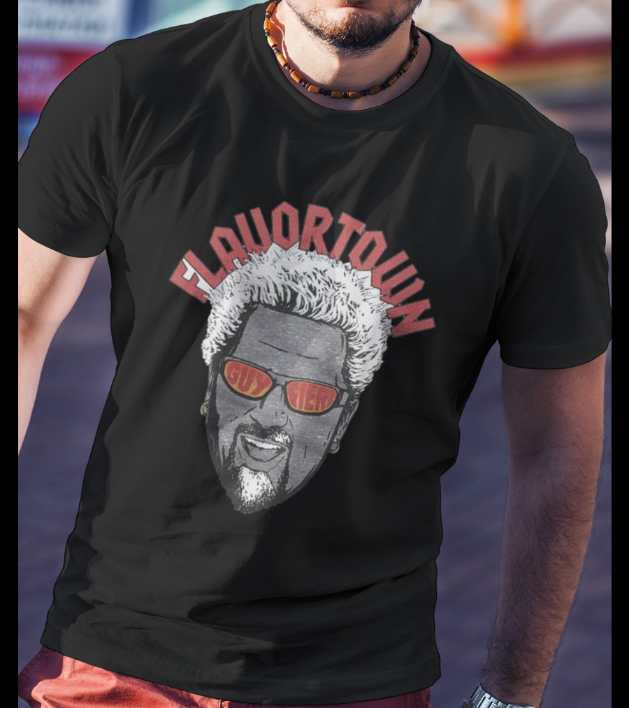 Flavortown Guy Fieri Head With Sunglasses And Spiky Hair T-Shirt