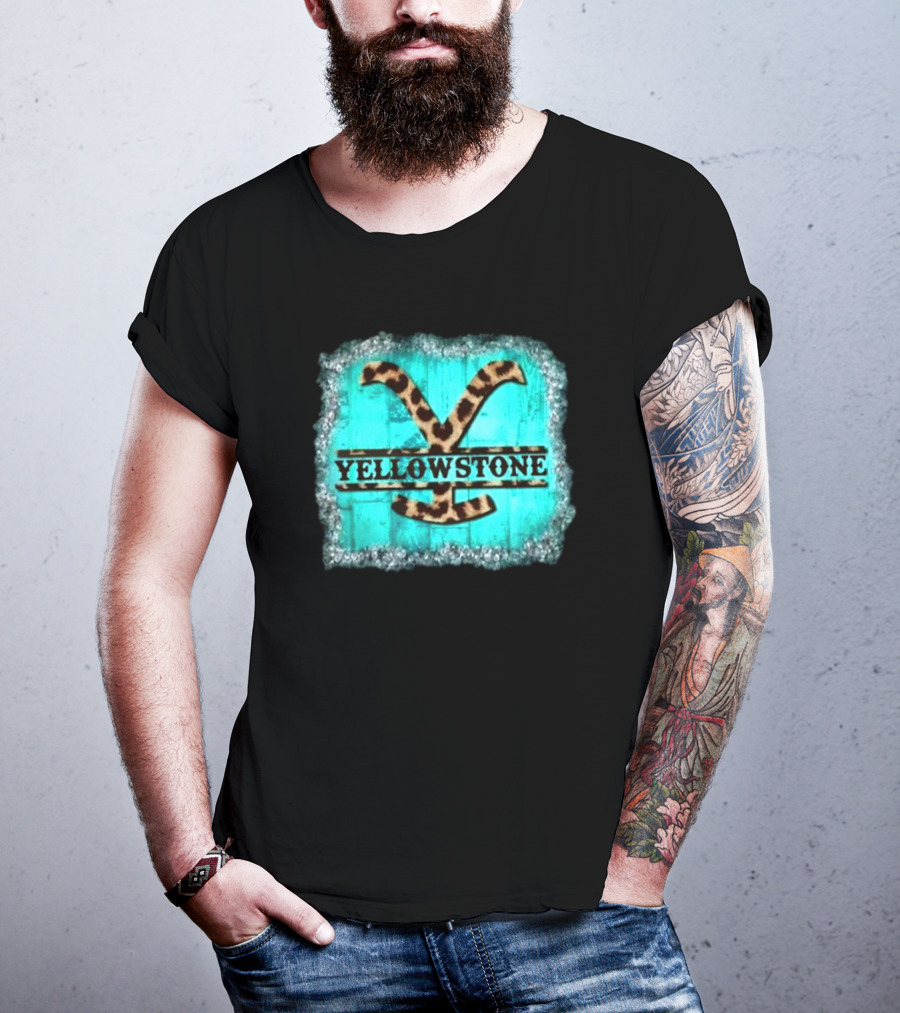 Yellowstone Turquoise Leopard Print T-Shirt