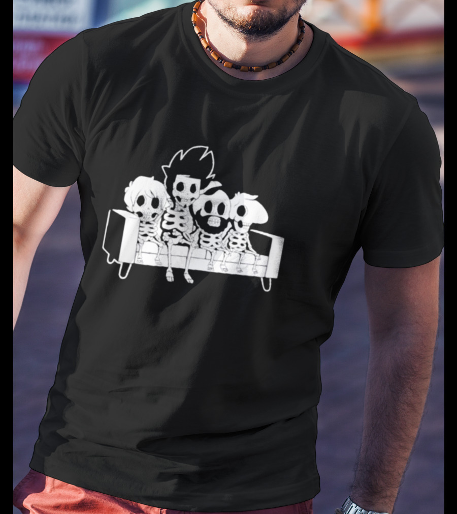 Oneyplays Boney Plays Couch Boys Skeleton Friends T-Shirt