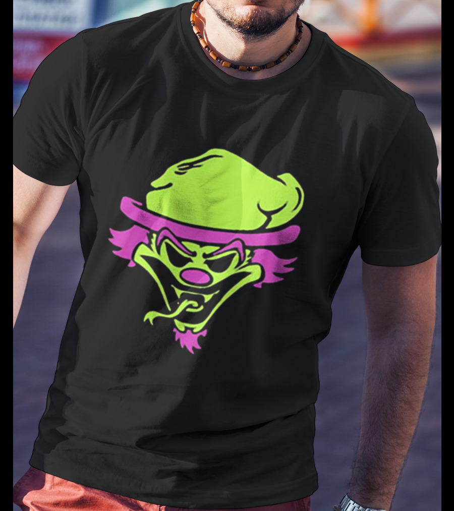 The Rock Insane Clown Posse Riddle Box Neon Face T-Shirt
