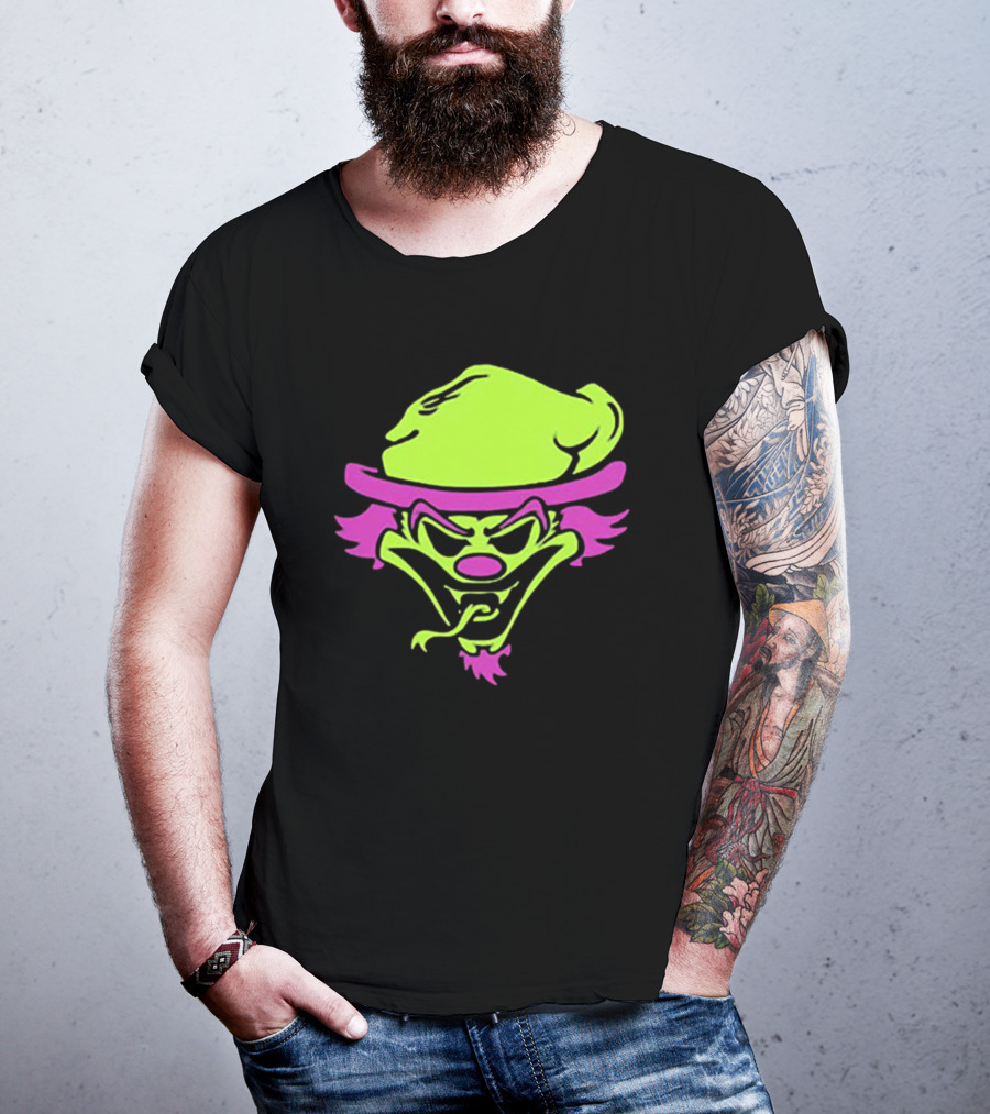The Rock Insane Clown Posse Riddle Box Neon Face T-Shirt
