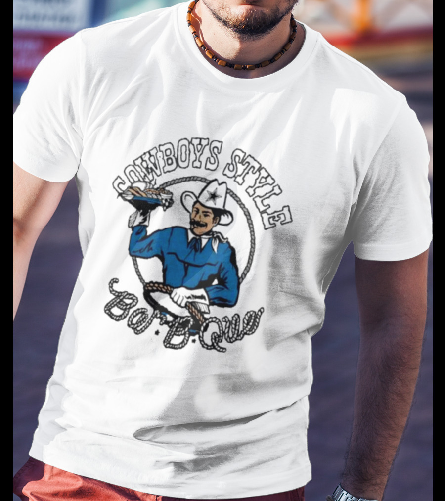 Cowboys Style Bar-B-Que Homage Royal Dallas Cowboys NFL X Guy Fieri’s Flavortown Tri-Blend T-Shirt