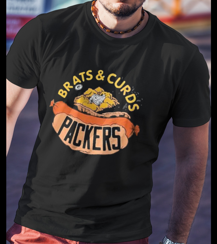 Brats And Curds Packers Homage NFL X Flavortown Green Bay Packers T-Shirt