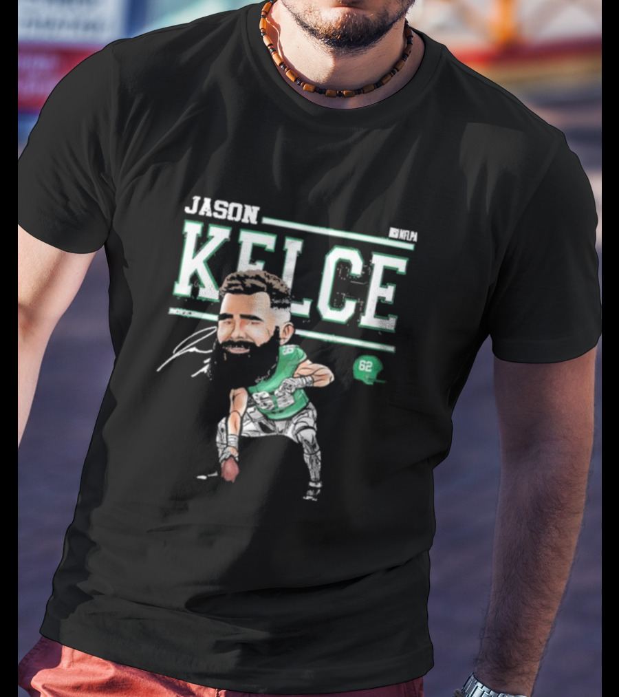 Jason Kelce Philadelphia NFLPA Cartoon 62 T-Shirt