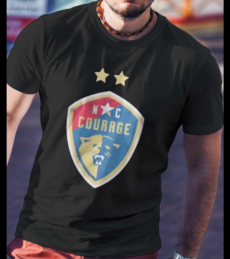 NC Courage Logo Two Stars T-Shirt