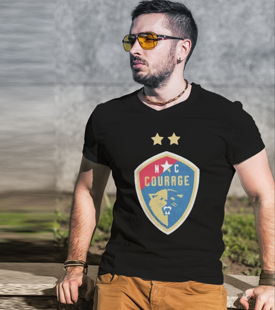 NC Courage Logo Two Stars T-Shirt