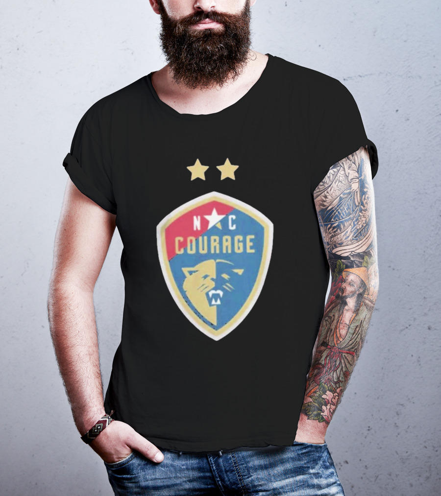 NC Courage Logo Two Stars T-Shirt