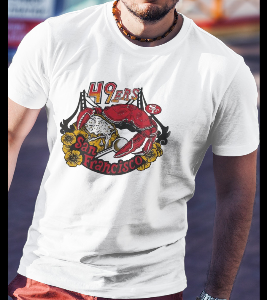 San Francisco 49ers NFL X Guy Fieri Flavortown Crab Bridge T-Shirt