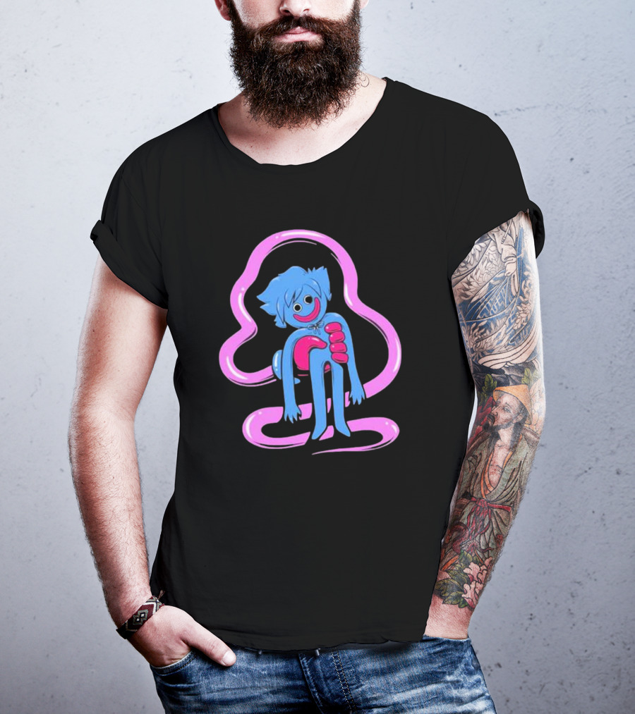 Shark Robot Oney’s Playtime Huggy Wuggy Blue Pink Character T-Shirt