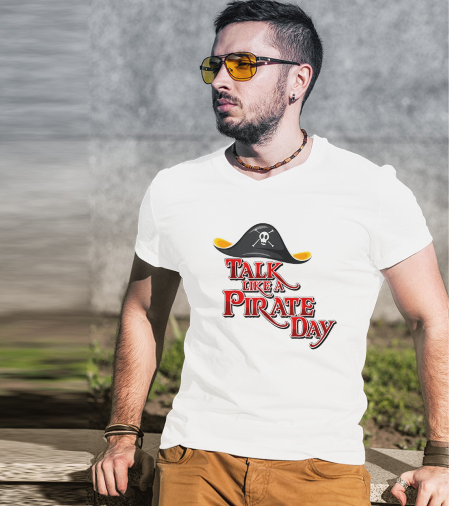 Talk Like A Pirate Day Skull Hat Costume International Pirate Day T-Shirt