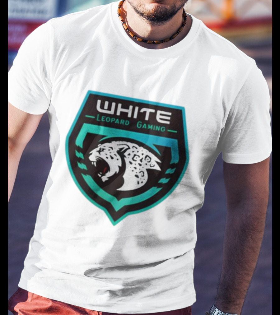 Soardogg Apparel White Leopard Gaming Emblem T-Shirt