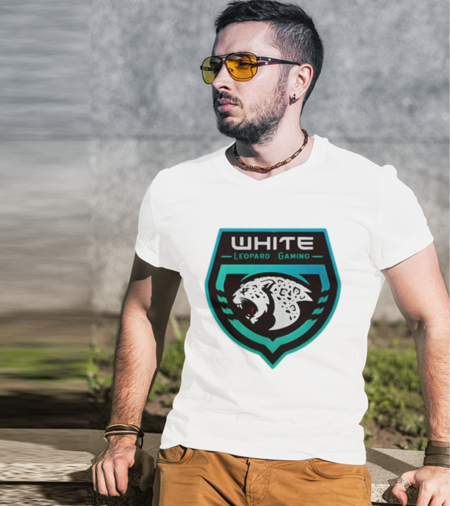 Soardogg Apparel White Leopard Gaming Emblem T-Shirt