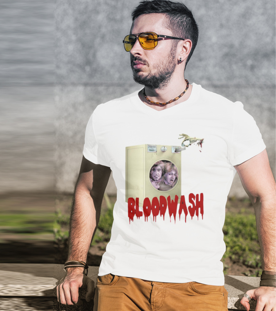 Puppet Combo Bloodwash Horror Laundry Machine With Faces And Monster Hand T-Shirt