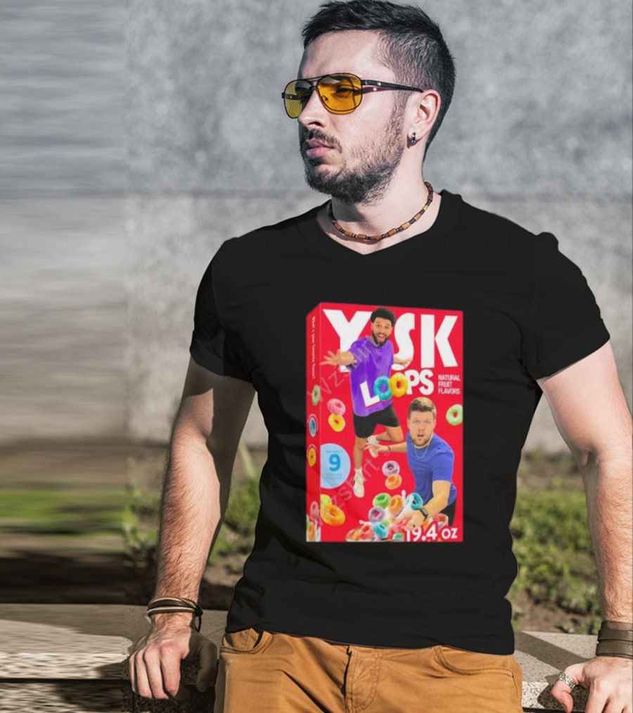 Ysk Loops Cereal Box You Should Know Podcast Natural Fruit Flavors T-Shirt