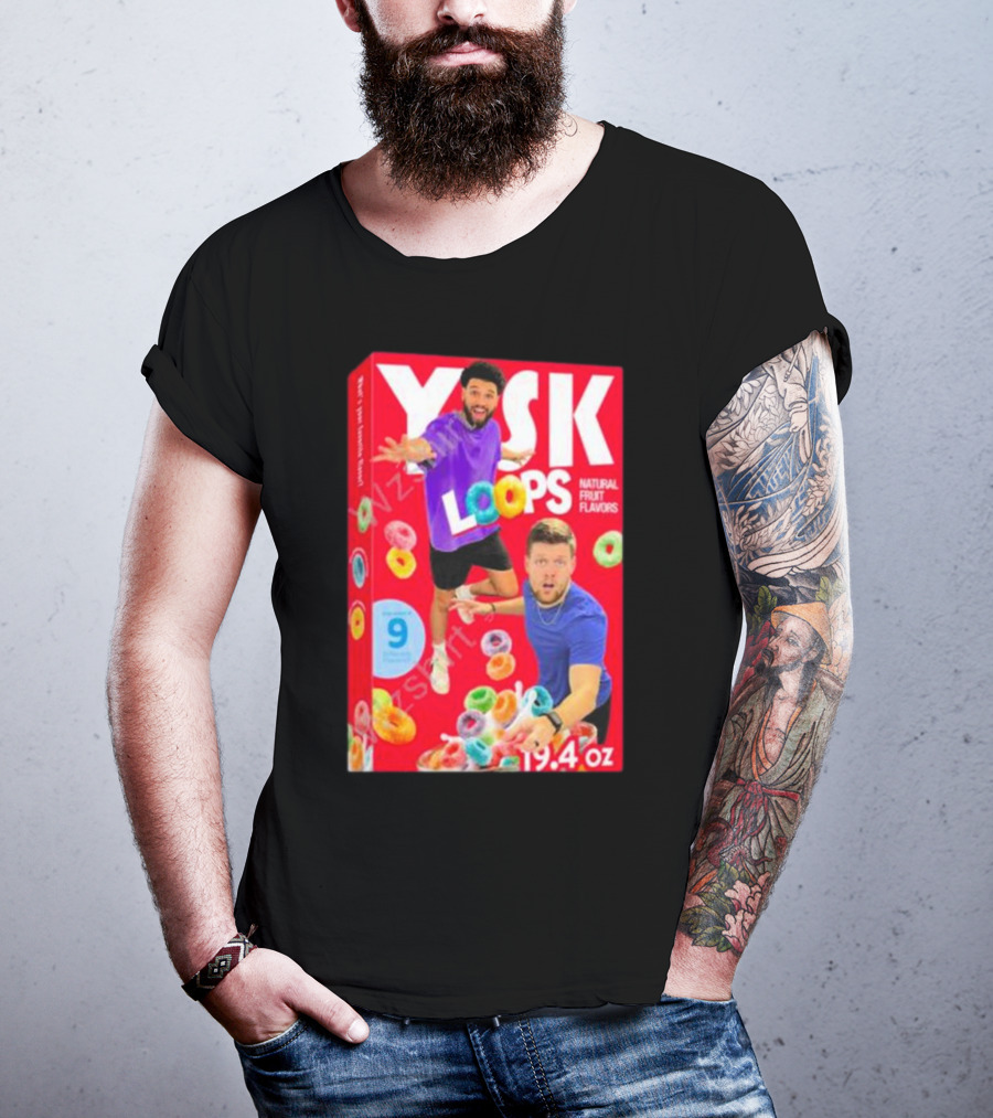 Ysk Loops Cereal Box You Should Know Podcast Natural Fruit Flavors T-Shirt