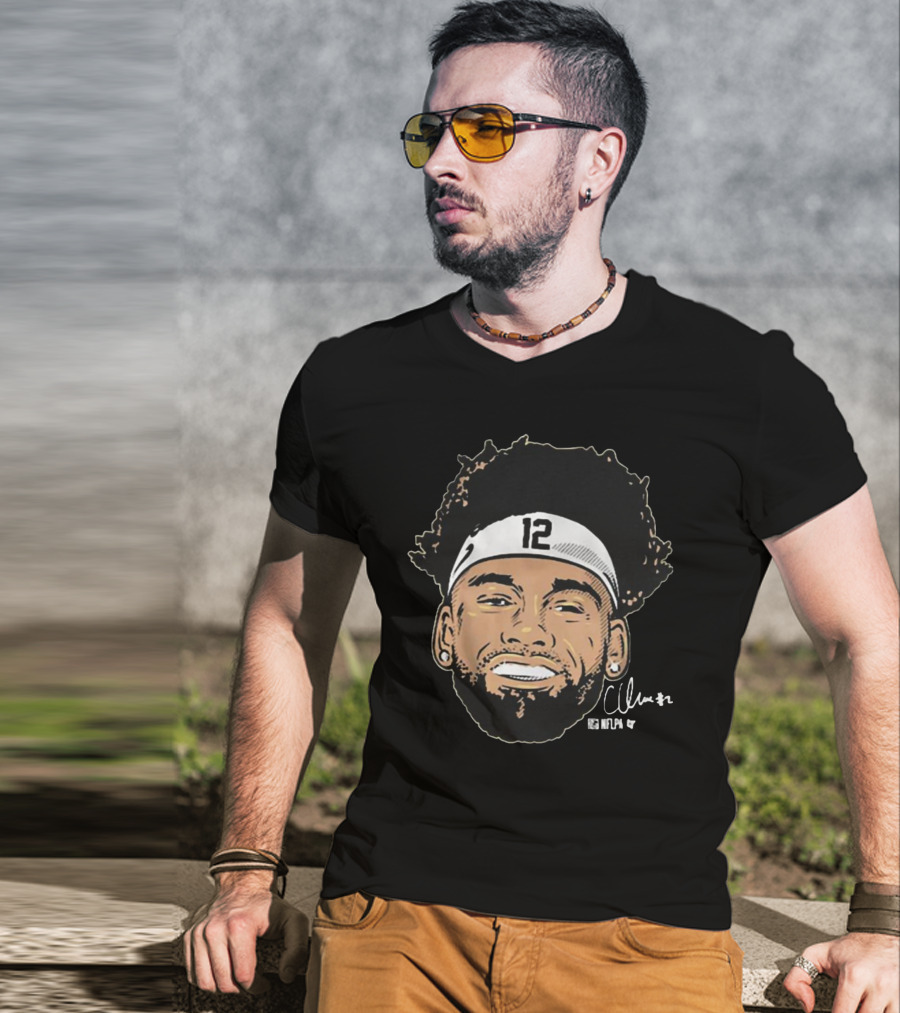 Chris Olave 12 Headband Swag NFLPA Signature T-Shirt