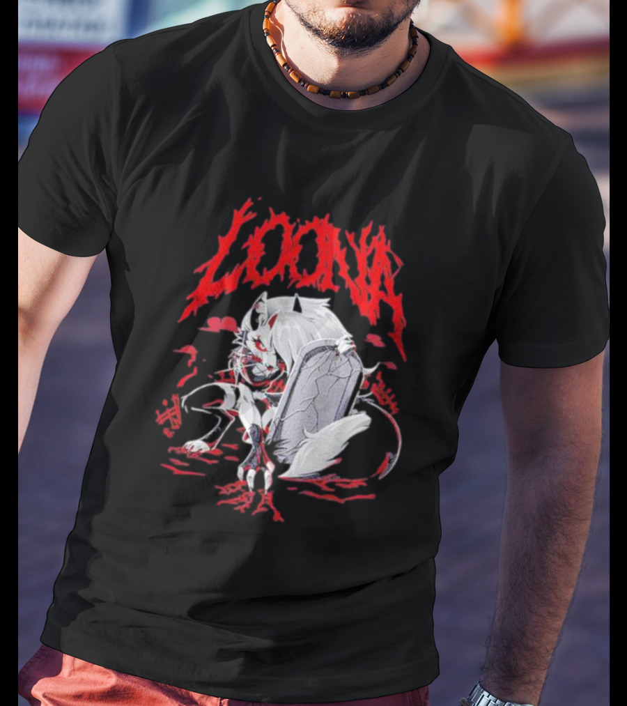 LOONA Graveyard Cat And Tombstone Scene T-Shirt