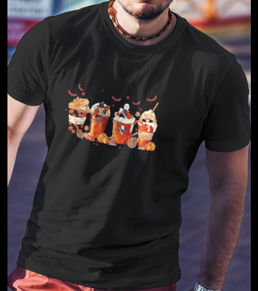 Pumpkin Spice Halloween Skeleton Coffee Mugs T-Shirt